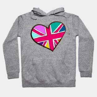 Vibrant Union Jack Heart Hoodie